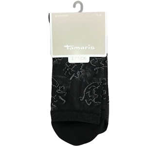 TAMARIS CHAUSSETTES ROMANTIC FLOWER SOCKS<br>Noir