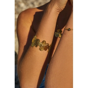 SCARPY CREATION BRACELET JONC FLEUR<br>Or