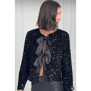 SCARPY CREATION BLOUSON PAILLETTE<br>Noir