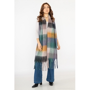 SCARPY CREATION FOULARD IMPRIME CARREAUX<br>Naturel