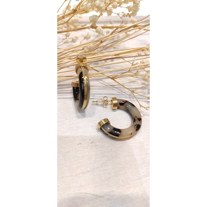 SCARPY CREATION BOUCLES DOREILLES LEOPARD 3 CM<br>Or