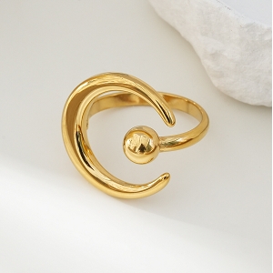 SCARPY CREATION BAGUE OUVERT LUNE<br>Or