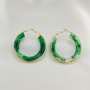 SCARPY CREATION BOUCLES OREILLES CREOLES<br>Vert