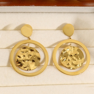 SCARPY CREATION BOUCLES OREILLES DISCQUE MARTELE<br>Or