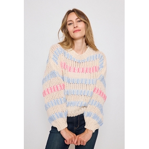SCARPY CREATION PULL TRICOT GROSSE MAILLE<br>Beige