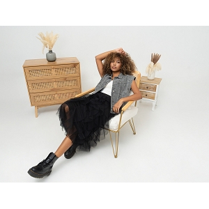 SCARPY CREATION JUPE LONGUE EN TULLE<br>Noir