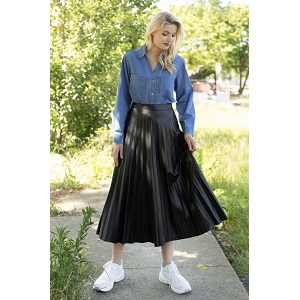 SCARPY CREATION JUPE PLISSEE VEGAN<br>Noir