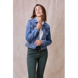 SCARPY CREATION VESTE JEANS SLIM DELAVEE<br>Bleu