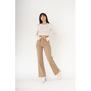 SCARPY CREATION JEANS EVASE BOUTONS<br>Naturel