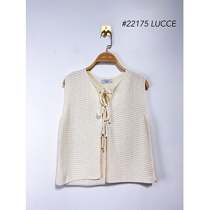 SCARPY CREATION TOP EN MAILLE A NOUER<br>Blanc