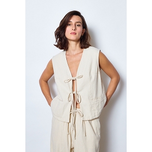 SCARPY CREATION GILET COTON LEGER<br>Beige