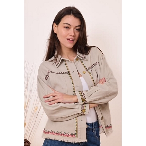 SCARPY CREATION VESTE EN COTON<br>Beige