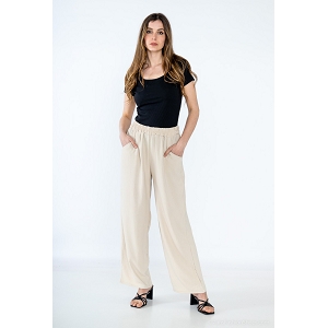 SCARPY CREATION PANTALON COUPE DROIT MICRO FIBRE<br>Beige