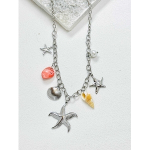 SCARPY CREATION COLIER ET COQUILLAGE<br>Argent