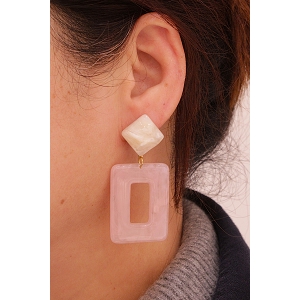 SCARPY CREATION BOUCLES OREILLES RESINE ELEGANTE<br>Rose