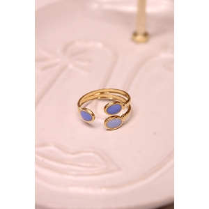 SCARPY CREATION BAGUE PIERRE OVALE<br>Bleu