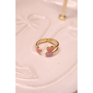 SCARPY CREATION BAGUE PIERRE OVALE<br>Rose