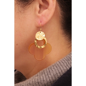 SCARPY CREATION BOUCLE OREILLE RESINE<br>Marron