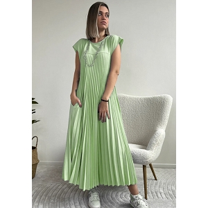 SCARPY CREATION ROBE LONGUE PLISSEE FLUIDE<br>Vert