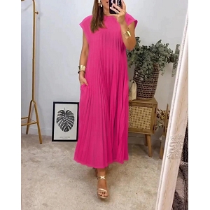 SCARPY CREATION ROBE LONGUE PLISSEE FLUIDE<br>Rose