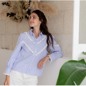  CHEMISE A RAYURE<br>Bleu