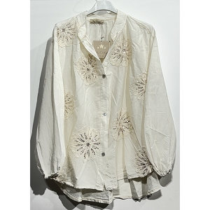 SCARPY CREATION CHEMISE FLEUR BRODEE<br>Naturel