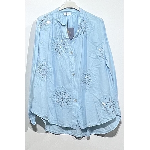 SCARPY CREATION CHEMISE FLEUR BRODEE<br>Bleu