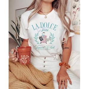  T SHIRT LA DOLCE<br>Blanc