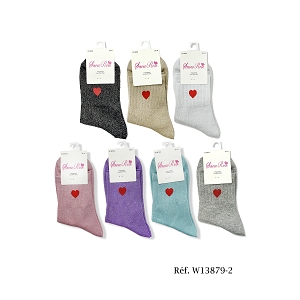 SCARPY CREATION CHAUSSETTES BRILLANTE COEUR<br>Rose