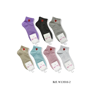 SCARPY CREATION CHAUSSETTES BRILLANTE COURTE COEUR<br>Noir