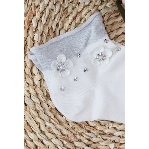 SCARPY CREATION CHAUSSETTES FLEURIES<br>Blanc
