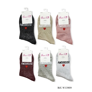 SCARPY CREATION CHAUSSETTES BRILLANTE AMOUREUSE<br>Rouge