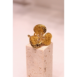 BOUCLE OREILLE RESINE FLORALE<br>Blanc