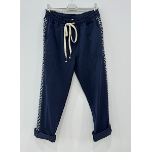SCARPY CREATION PANTALON BANDE FILET<br>Bleu