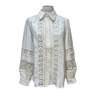 SCARPY CREATION CHEMISE INTEMPORELLE BRODEE<br>Beige