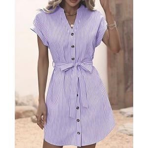 SCARPY CREATION ROBE CHEMISE A RAYURE<br>Parme