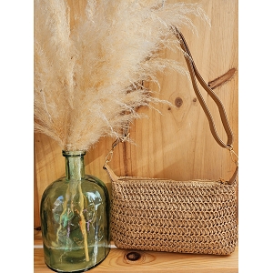 SCARPY CREATION SAC POCHETTE RAFIA<br>Marron