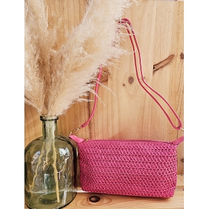 SCARPY CREATION SAC POCHETTE RAFIA<br>Rose