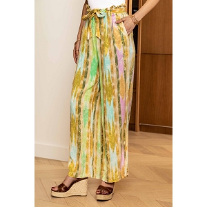 SCARPY CREATION PANTALON FLUIDE A RAYURE<br>Jaune