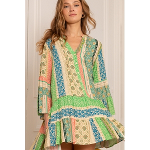 SCARPY CREATION TUNIQUE EVASEE ETHNIQUE<br>Vert