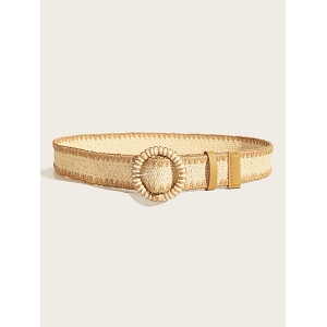 SCARPY CREATION CEINTURE ELASTIQUE RAFIA<br>Beige
