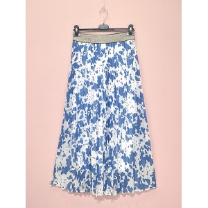  JUPE LONGUE PLISSE<br>Bleu