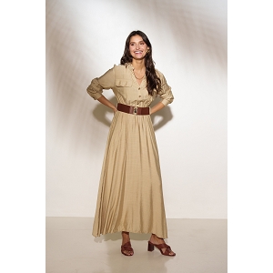  ROBE CHEMISE LONGUE<br>Beige