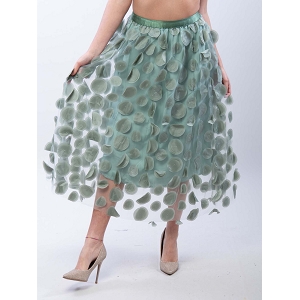  JUPE LONGUE TULLE A POIS<br>Vert