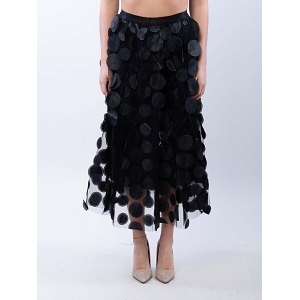 SCARPY CREATION JUPE LONGUE TULLE A POIS<br>Noir