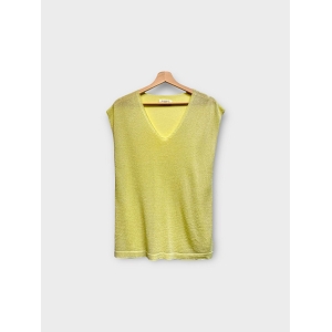 SCARPY CREATION T SHIRT LUREX COL V<br>Jaune