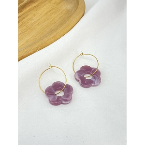  BOUCLE OREILLE FLEURS<br>Parme