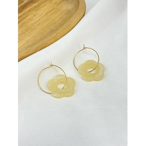  BOUCLE OREILLE FLEURS<br>Jaune