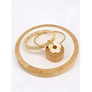  BRACELET DOUBLE FLEUR<br>Blanc
