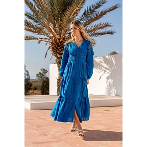 SCARPY CREATION ROBE CHEMISE LONGUE NOEMIE<br>Bleu